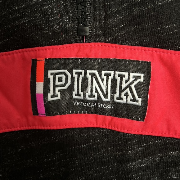 Victoria’s Secret PINK raincoat zip up hoodie gray pink size medium - Picture 3 of 7